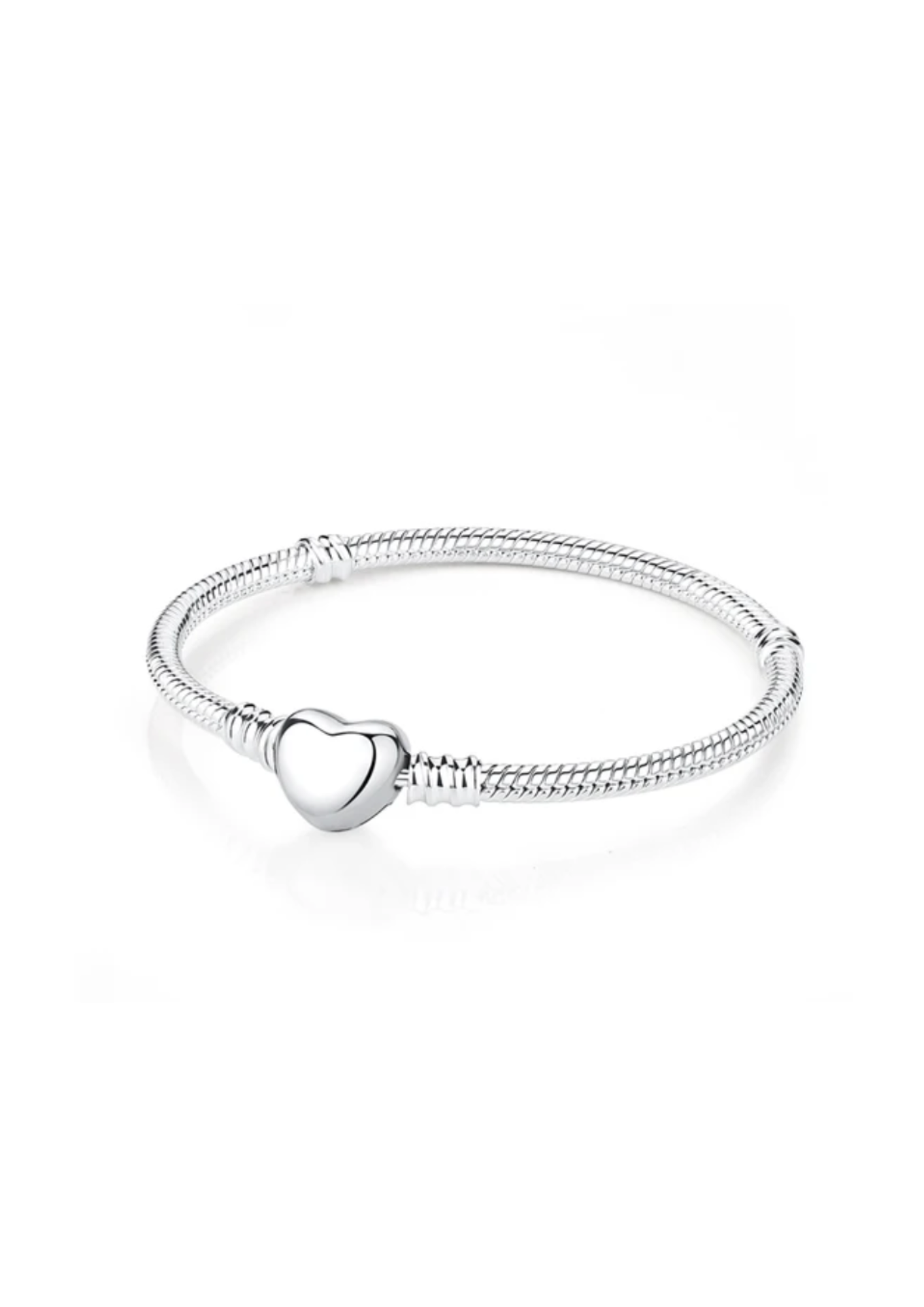 Pulsera Moments en Plata con cierre de Corazón