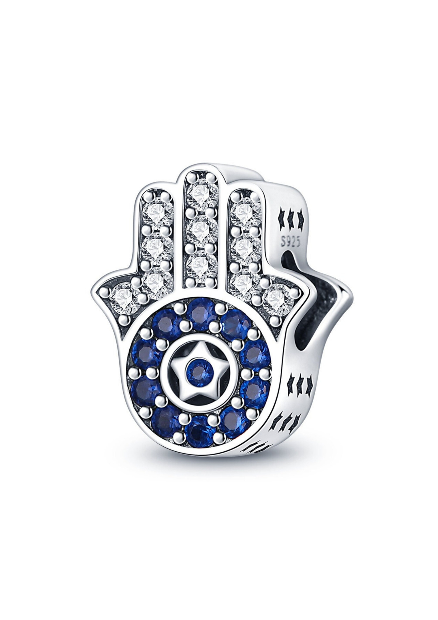 Charm en Plata Mano de Hamsa Estrella