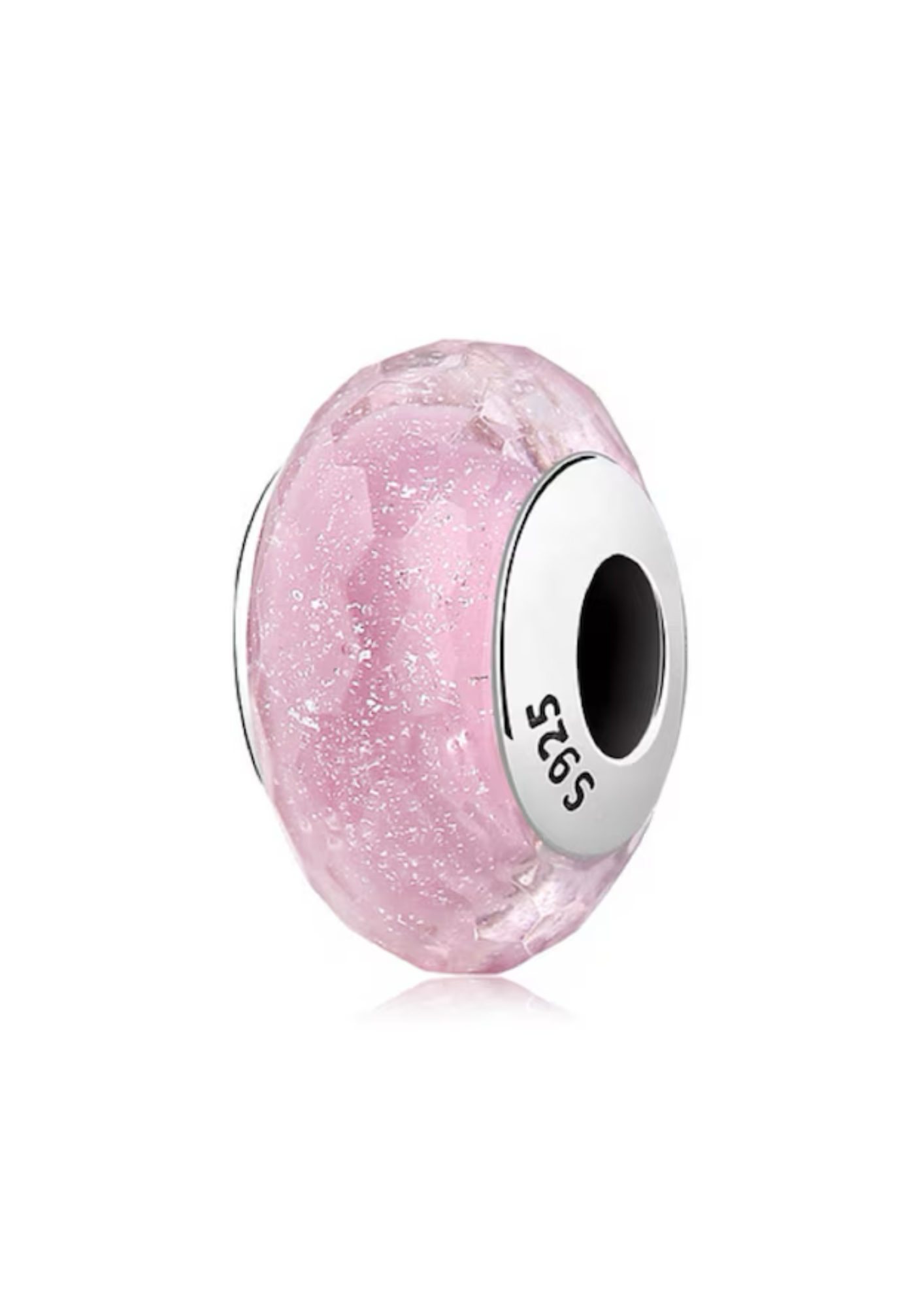 Charm Cristal Murano Rosa Estrellada