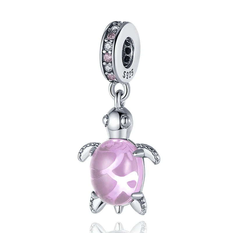 Charm Colgante Tortuga Rosa