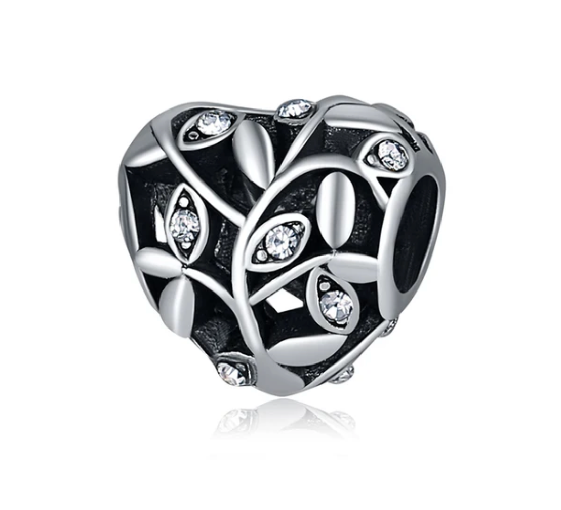 Charm en Plata Nature Heart