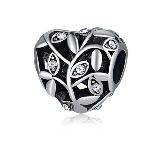 Charm en Plata Nature Heart