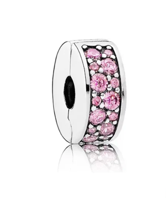 Charm de Clip Pavé Rosa