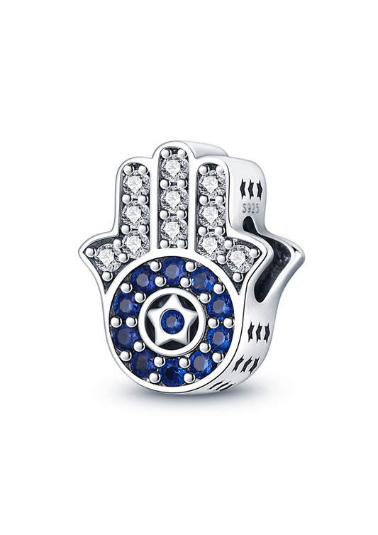 Charm en Plata Mano de Hamsa Estrella