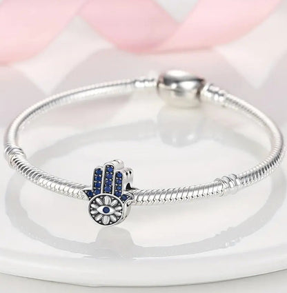 Charm en Plata Mano de Hamsa Ojo