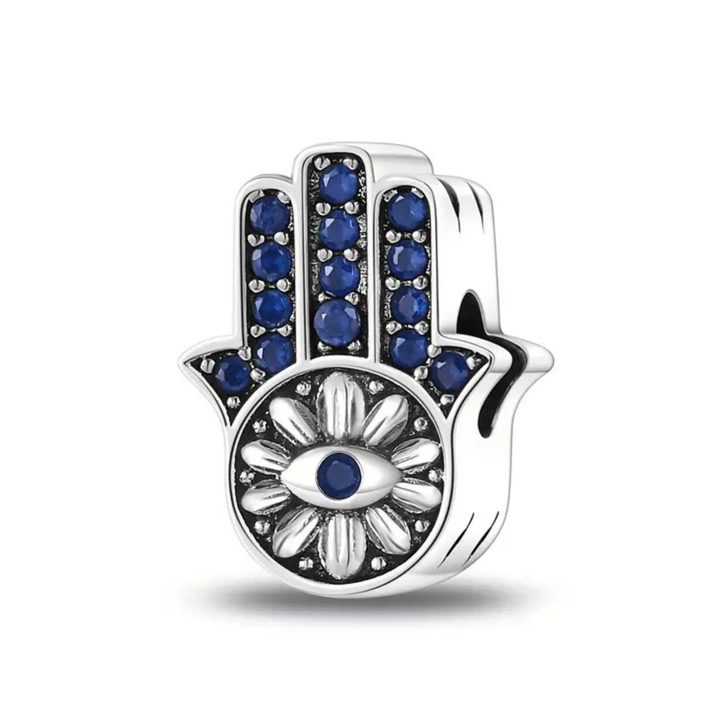 Charm en Plata Mano de Hamsa Ojo